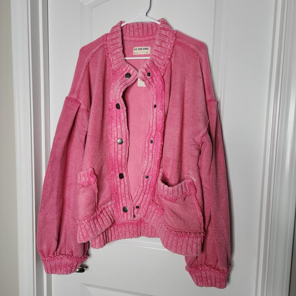 XL | Free People | NWT We The Free Cute in This Cardi Cardigan Sweater Hot Pink